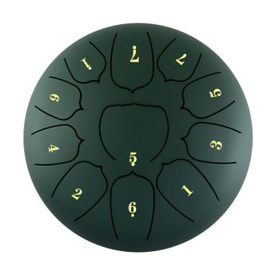 China Professional Playing 11 Notes Brightening Steel Tankdrum Handpan Lotus Drum 10 Inch Tongue Drum Music for sale