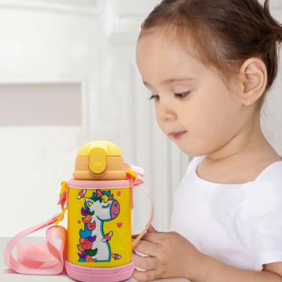 China 2021 New Double-Layer Stainless Steel Cartoon Sustainable Model Children's Insulation Kettle 350ml for sale