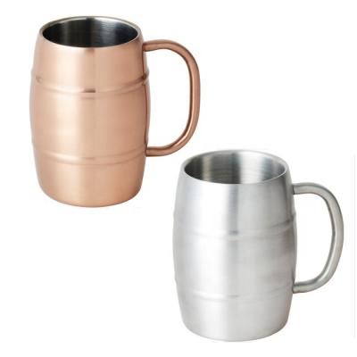 China 420ml/500ml Stainless Steel Durable Double Walled Coffee Mugs With Handle for sale