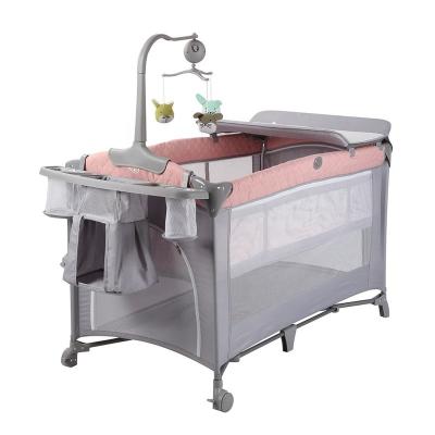 China Portable Multi-Functional Pen Sleeper Travel Folding Hutch Travel Crib Sleeper Hutch for sale