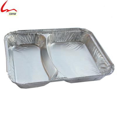 China Western Disposable Food Tray 500ml Aluminum Foil Container With Lids for sale