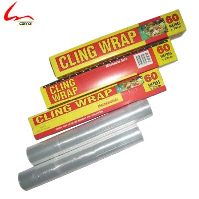 China Factory supply plastic moisture proof PE cling film rolls for food packaging cling film for sale