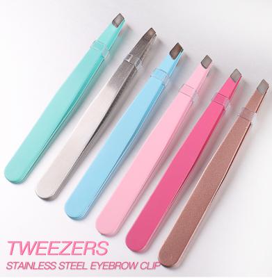 China Wholesale Full Volume Tweezers For Eyelash Extension Stainless Steel Non Slip Make Up Colorful Eyelash Tweezers Manufacturer for sale