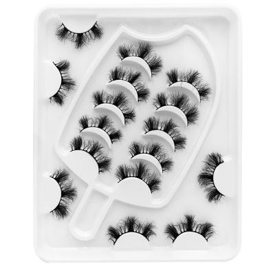 China Wholesale Long Natural 8 Pairs 8D False Eyelashes 8D Reusable Messy Three-Dimensional Natural Eyelashes Makeup Reusable Female Daily Lashes for sale