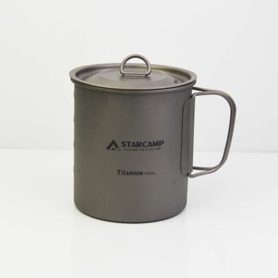 China 750ml Titanium Outdoor Camping Mug Titanium Survival Hiking Titanium Cup for sale