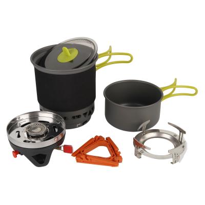 China Outdoor 1000ml Alloy Aluminum Solo Backpack Hiking Camping Gas Stove Cooking System for sale