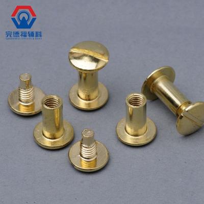 China Free Sample Q195 Double Flat Cap Metal Stainless Steel Book Head Book Binding Screw Rivets for sale