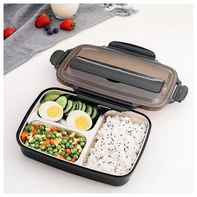 China Factory Price ODM Microwavable OEM 3 Thermal Bento Stainless Steel Heating Lunch Box 4 Compartment Adult or KidsMetal Heater Insulated for sale