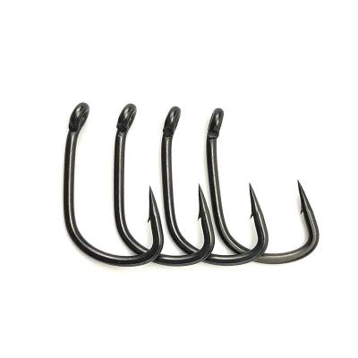 China Carp Fishing Teflon Coating Barbed Eyed Hooks Made In Japan High Carbon Steel Matte Size 6 Black 8 HOOK for sale