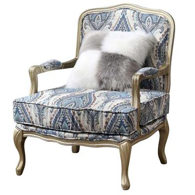 China American Style Light Luxury Fabric Sofa Armchair Solid Wood Tiger Single Chair In Small Family Living Room for sale