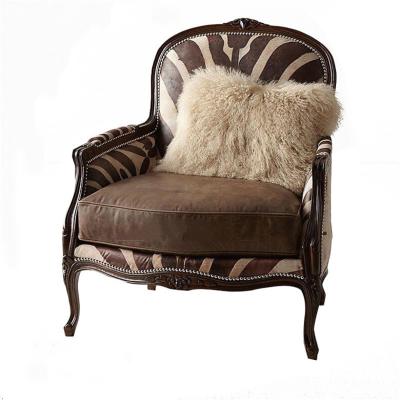 China American style fabric sofa tiger chair solid wood simple armchair American style in small family living room for sale