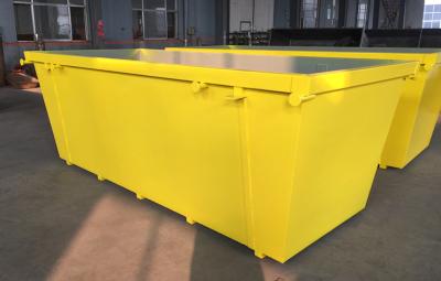 China Los cubos de la basura de la construcción del compartimiento 10M3 del salto del metal amarillo del OEM modificaron para requisitos particulares en venta