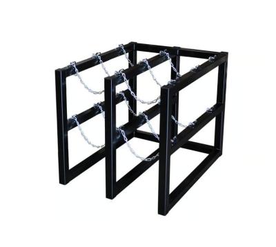 China 6 Cylinder O2 Bottle Rack 2 Wide By 3 Deep Compressed Gas Bottle Rack for sale