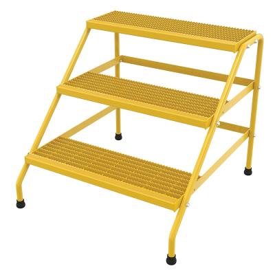 China Yellow 3 Step Aluminum Step Stool 500lbs Lightweight Aluminium 3 Step Ladder for sale