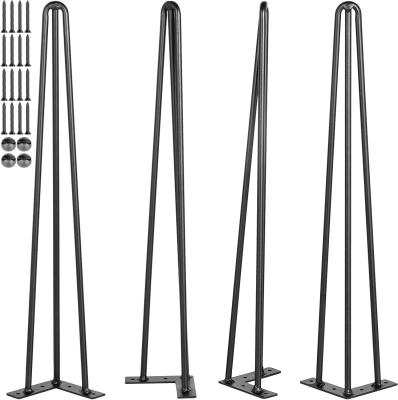 China 880Lbs 30 Inch Hairpin Table Legs 3 Rods Metal Coffee Table Legs for sale