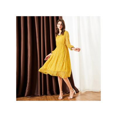 China New Fall Anti-Static Long Ball Gown Loose Elegant Floral Casual Dress for sale