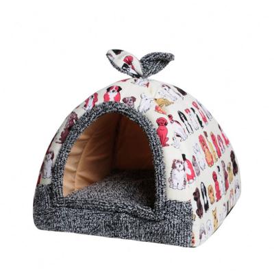 China CWW Pet Cats and Dogs Winter Warm Fashion Sustainable Luxury Easy to Carry Cotton Yurt Dog Tent for sale