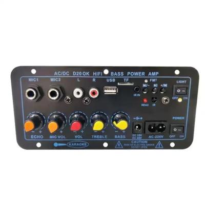 중국 D20 60-200W BT 증폭기 보드 자동차 스테레오 증폭기 서브우퍼 USB FM 라디오 TF 플레이어 듀얼 마이크 판매용