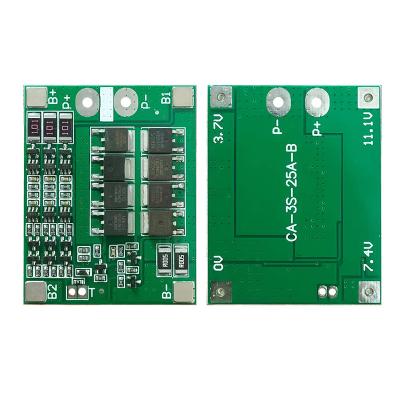 China CA-3S-25A-B-T Li-Ion 18650 BMS PCM Batería de protección de la placa BMS PCM con equilibrio para Li-Ion Lipo Batería de paquete de células módulo DIY en venta