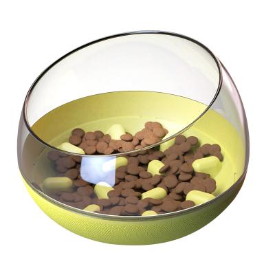 China Stored Feeding Pet Amazon Tumbler Glass Bowl Pet Warm Guard Neck Slow Glass Food Bowl for sale