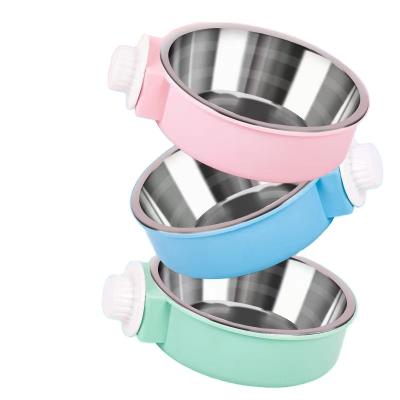 China Durable High Quality Stocked Stainless Steel Pet Bowl Knob Hanging Portable Outdoor Stainless Steel Pet Bowl Pet Bowl for sale