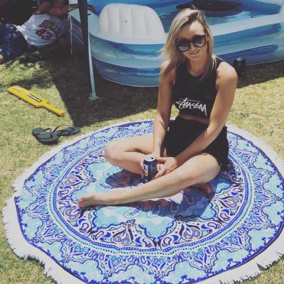 China Wholesale Custom Quick Dry Polyester Fruit Quick Dry Food Printed Mandala Round Cotton Beach Towel for sale