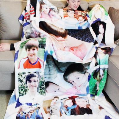 China Custom Photo Dropshipping Anti-pilling Fleece Blanket With Logo for sale