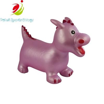 China Wholesale Kids Outdoor Toys PVC Inflatable Jumping Animal Jumping Dinosaur Dragon Hoppers for sale