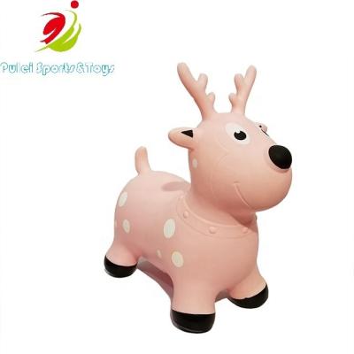 China Toy Kids Inflatable PVC Inflatable Animal Toys Bouncing Deer Hopper For Ride On Jumping Game for sale