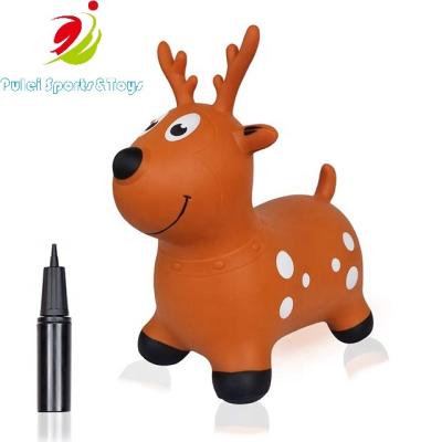 China Inflatable Toy EN71 Standard Kids Christmas Gift PVC Inflatable Jumping Space Animal Hopper Bouncing Deer for sale