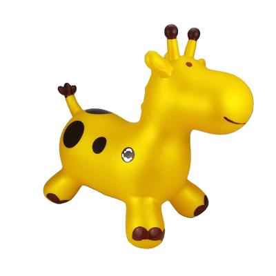 China Wholesale Children's Toy Inflatable Ride on Hopper Inflatable Rider Jumping Giraffe Bouncy Animal Toys for sale