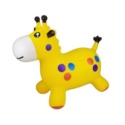 China Toy Kids Animal Giraffe Inflatable Toy PVC Giraffe Jumping Hopper Bouncing Jumper for sale