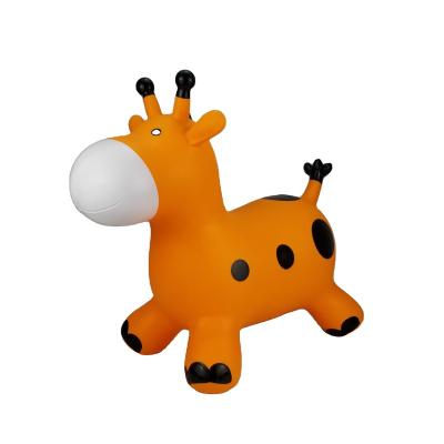 China Toy Wholesale China Inflatable Jumping Animal PVC Plastic Ride On Giraffe With Hand Pump For Kids Play Outdoor for sale