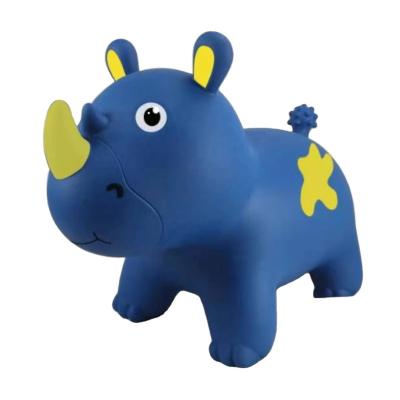 China Space Hopper Inflatable Animal Toy Inflatable Jumping Triceratops For Kids Ride On Play Toys for sale