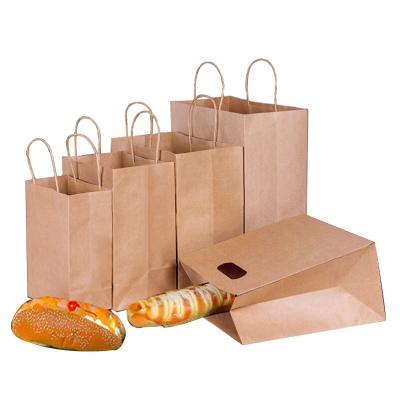 China Recyclable Tote Bags Recycled Brown Paper Bag For Disposable Food Custom With Logo Kraft Paper Storage Bag for sale