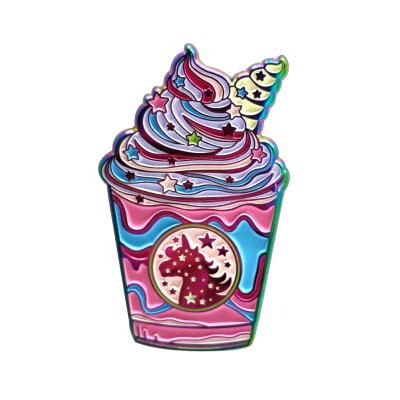 China Europe Colorful Cartoon Ice Cream Metal Cute Bulk Custom Sweet Enamel Pin for sale