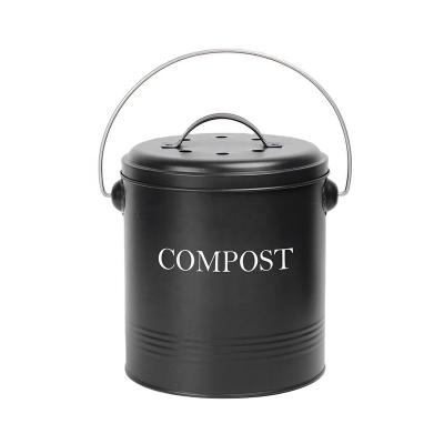 China Wholesales Kitchen Trash Can Bin Bin Charcoal Filter Compost Tumbler Zero Waste Recycling Kitchen Metal Sustainable Compost Bin for sale