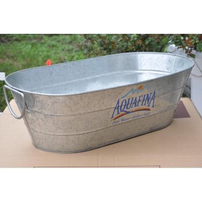 China Factory Wholesale Durable Tin Beverage Drink Tub For Party Metal Galvanized Ice Bucket for sale