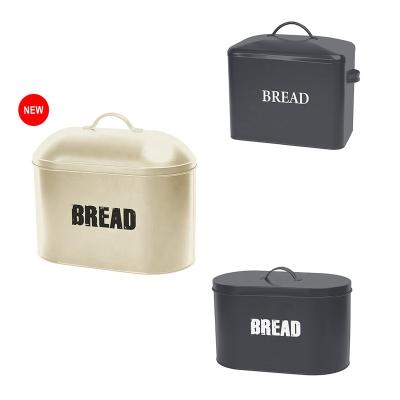 China Hot Selling Steamable Vintage Food Storage Container Bread Box Big For Kitchen Bread Bin Metal for sale