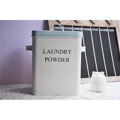 China Sustainable Factory Wholesales Customized Household Laundry Washing Powder Tin Box Storage for sale