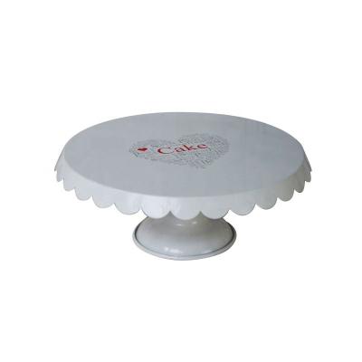 China Unique High Quality Metal Round Cake Stand Wedding Viable And White Cake Party Customized Stand for sale