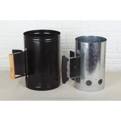 China Modern Factory Wholesales High Quality Metal Galvanized Charcoal Chimney Starter Pail Black Steel Charcoal Bucket for sale