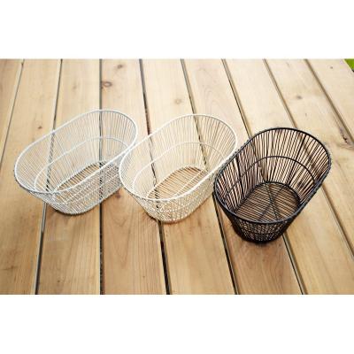 China Viable Factory Wholesale Durable Oval Fruit And Vegetable Metal Round Wire Bins For Storage Metal Wire Mesh Basket for sale