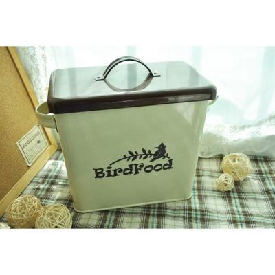 China Household Stylish Galvanized Dog Food Storage Container Pet Food Canister Customized Pet Food Storage Box for sale