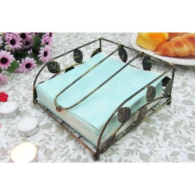 China Vintage Wholesales Customized Vintage Metal Wire Napkin Cart Storage Holder Creative Countertop Napkin Holder Restaurant for sale