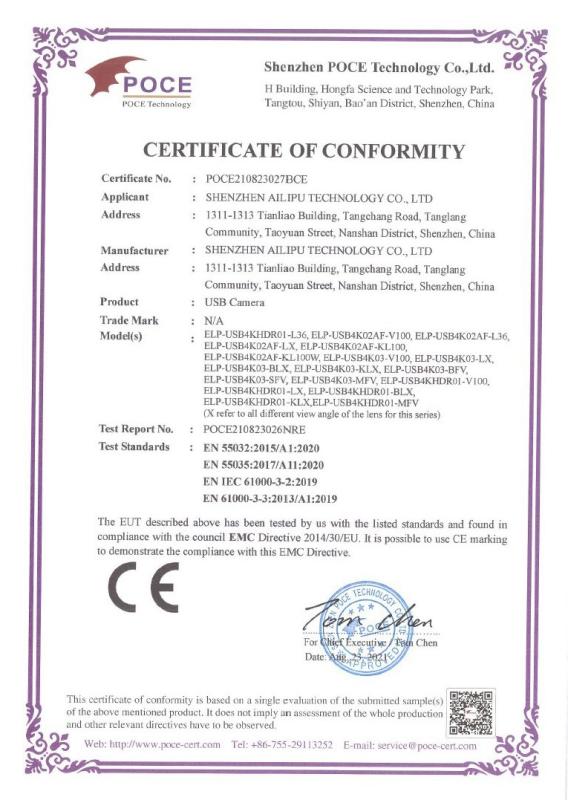 CE - Shenzhen Ailipu Technology Co., Ltd.