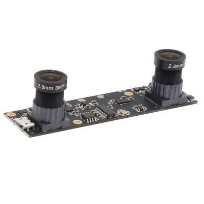 China Face Recognition ELP Dual Lens 2MP 1920x1080 30fps USB Camera Module AR0330 HD VR Camera With 2.8mm Lens for sale