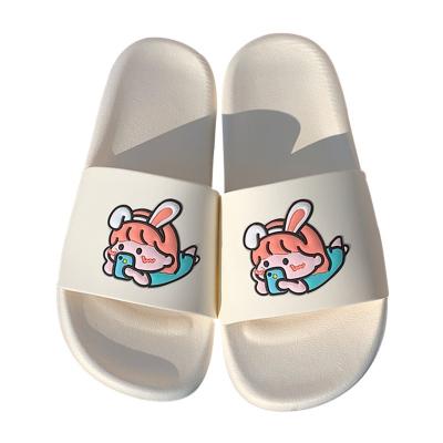 China 2022 Summer New Fashion Trend Slippers Female Non-slip PVC Slipper With Cute Girl Pattern Cartoon Bathroom Indoor Home Beach Slips Slippers for sale