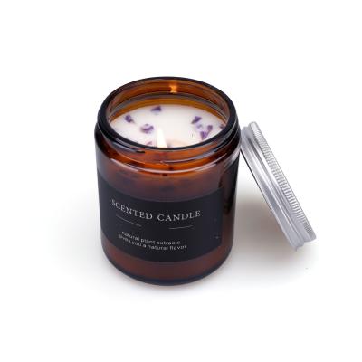 Chine Bougies écologiques Amber Glass Candle d'huile essentielle de marque de distributeur 4 onces à vendre