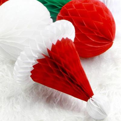 China 28gsm Tissue Paper Christmas Hat Paper Ornament Honeycomb Christmas Hat, Honeycomb Tree for Christmas Paper Baubles for sale